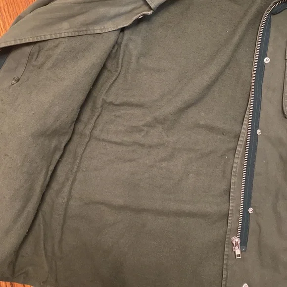 BB Dakota Tawny Stud Trim Olive Green Army Utility Cargo Jacket Military - Picture 9 of 16